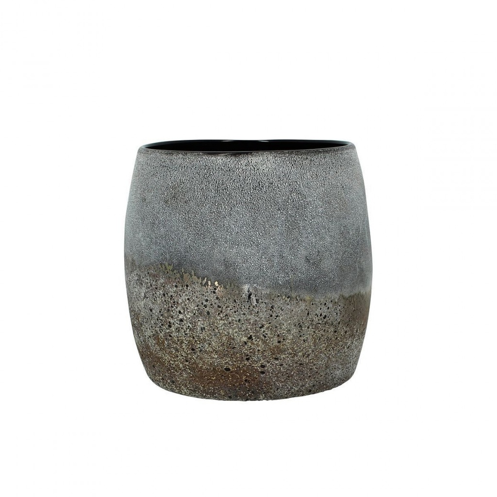 pot verre soufflé gris