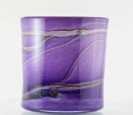 pot verre soufflé mauve