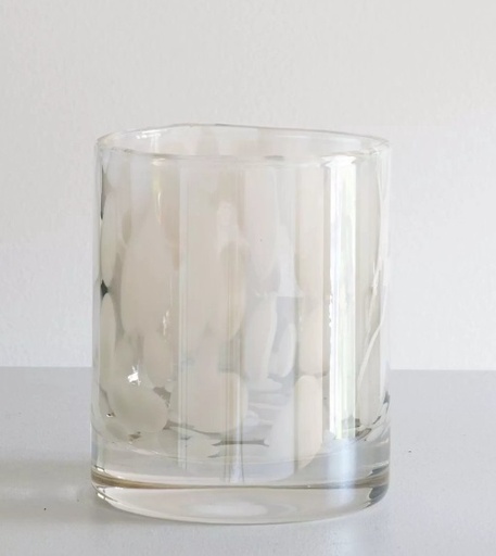 pot verre soufflé blanc