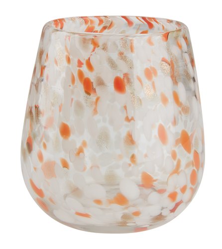 pot verre soufflé blanc-orange