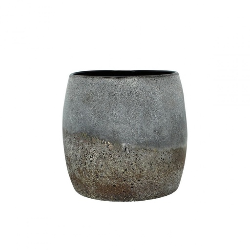 pot verre soufflé gris