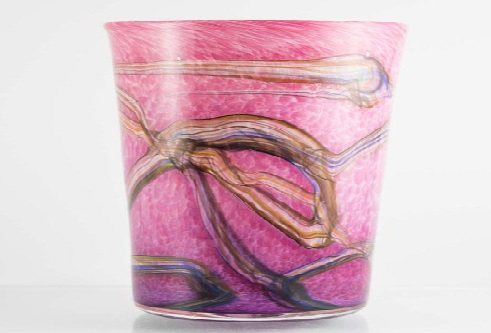pot verre soufflé rose